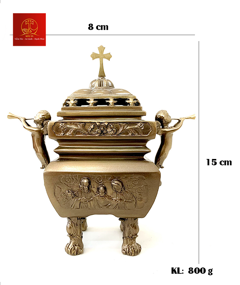 Lư Hương Đồng – Cao 15 cm