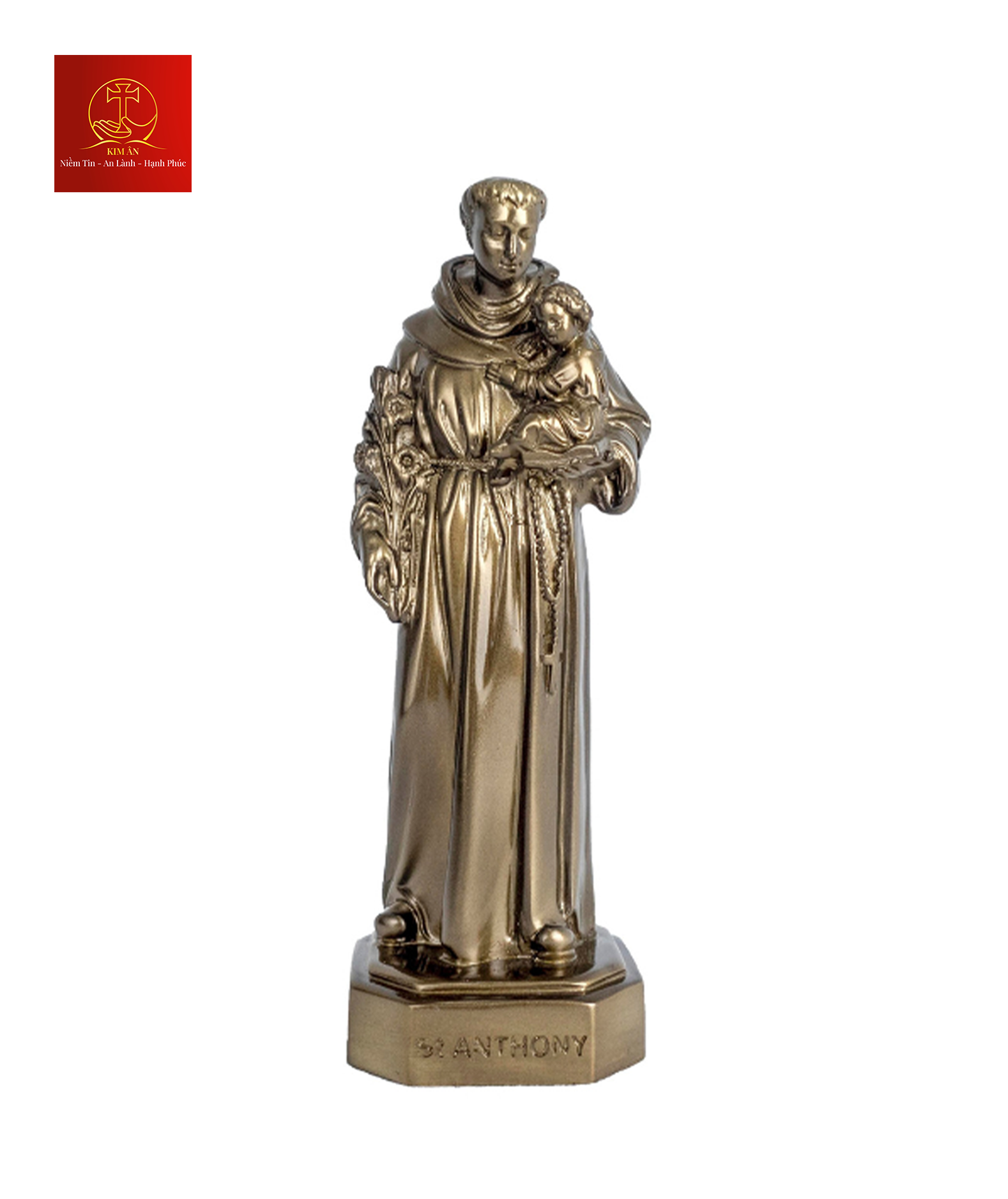 Tượng Thánh Anton cao 13cm – Màu Cổ Điển