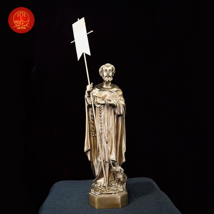 Tượng Thánh Đa Minh Cao 40cm Màu Cổ Điển