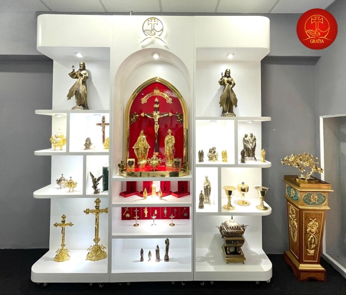 Tượng Thánh Đa Minh Cao 40cm Màu Cổ Điển