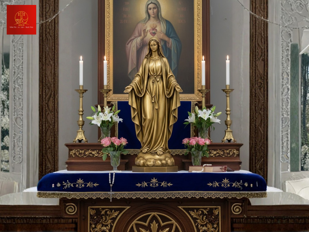 10-mau-ban-tho-duc-me-voi-tuong-dong-bo-tri-nen-hai-ben-can-doi-ton-len-ve-linh-thieng-va-trang-nghiem-2c766a6f-daba-4e5d-bfa4-eb22baef1d38 Mẫu bàn thờ Đức Mẹ với tượng đồng, bố trí nến hai bên cân đối, tôn lên vẻ linh thiêng và trang nghiêm.