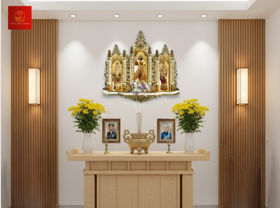 17-mau-ban-tho-gia-tien-cong-giao-tong-mau-vang-nhat-hien-dai-sang-trong-tao-nen-khong-gian-tho-day-tinh-tham-my Mẫu bàn thờ gia tiên Công Giáo tông màu vàng nhạt hiện đại, sang trọng, tạo nên không gian thờ đầy tính thẩm mỹ