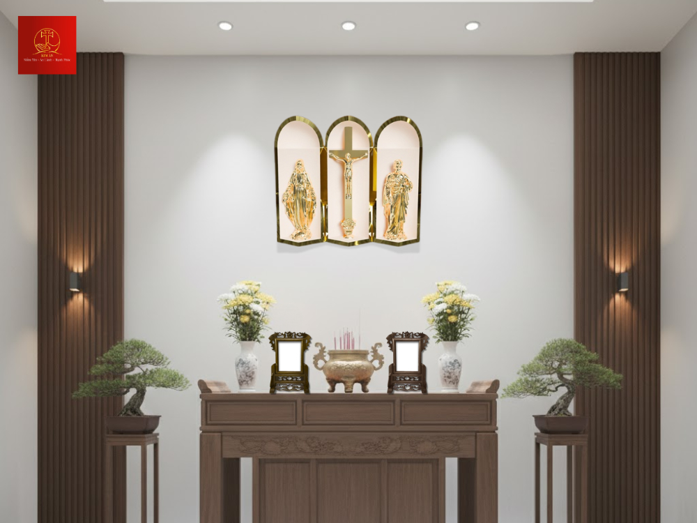 22-mau-ban-tho-gia-tien-cong-giao-toi-gian-va-gon-gang Mẫu bàn thờ gia tiên Công Giáo tối giản và gọn gàng