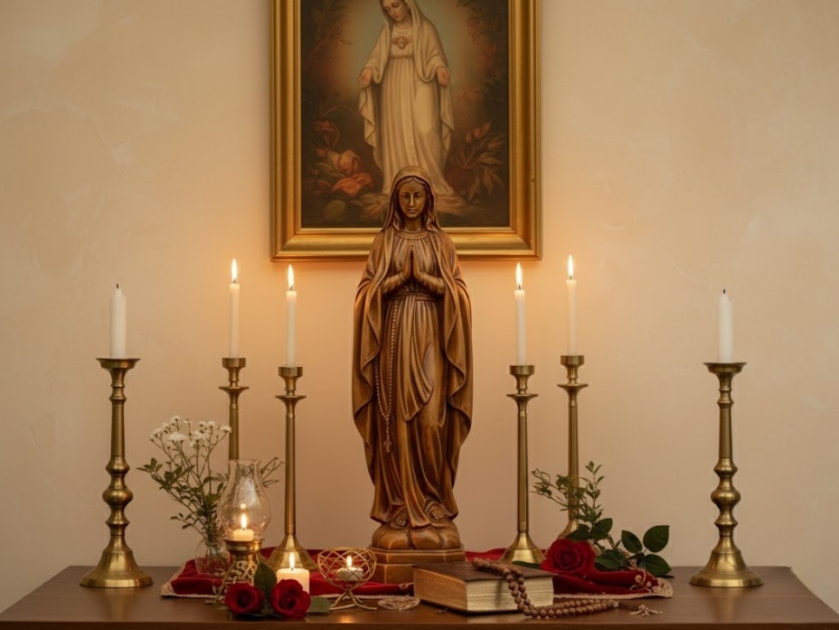 26-cach-bai-tri-don-gian-nhung-trang-nghiem-lam-noi-bat-ve-dep-thieng-lieng-cua-tuong-duc-me Cách bài trí đơn giản nhưng trang nghiêm, làm nổi bật vẻ đẹp thiêng liêng của tượng Đức Mẹ