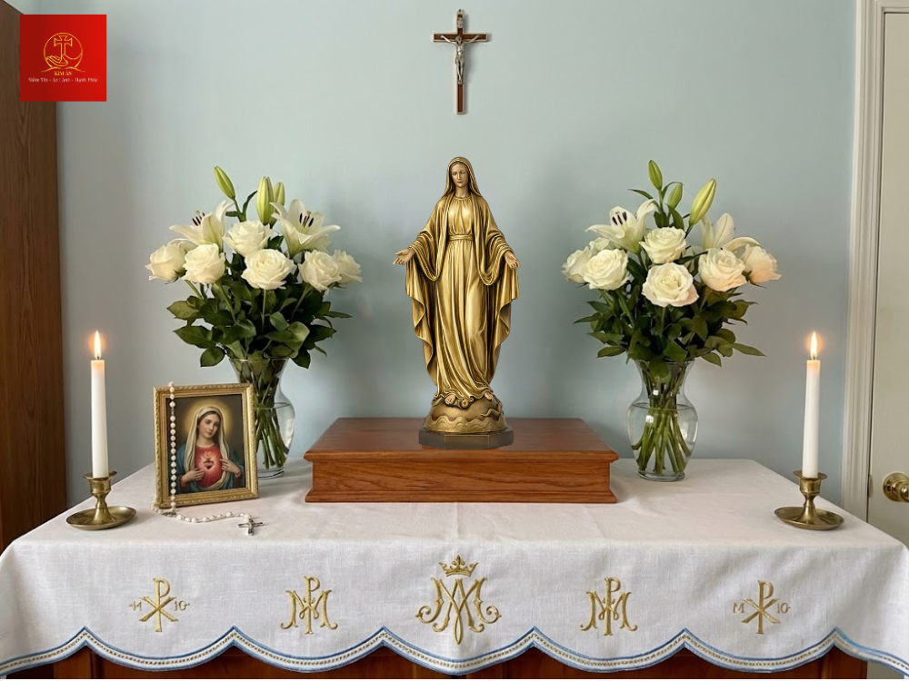 7-ban-tho-duc-me-fatima-bang-dong-sang-trong-dang-tay-che-cho-cac-con-chien Bàn thờ Đức Mẹ Fatima bằng đồng sang trọng, dang tay che chở các con Chiên