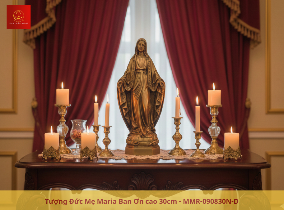 8-mau-ban-tho-duc-me-nho-gon-tinh-te-voi-diem-nhan-la-tuong-duc-me-maria-ban-on-cao-30cm Mẫu bàn thờ Đức Mẹ nhỏ gọn, tinh tế với điểm nhấn là tượng Đức Mẹ Maria Ban Ơn cao 30cm