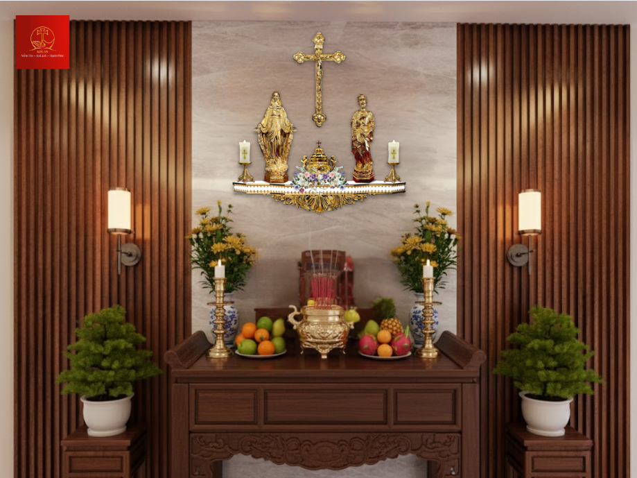 8-mau-ban-tho-gia-tien-cua-nguoi-cong-giao-lam-tu-go-duoc-dat-trang-trong-duoi-ban-tho-chua Mẫu bàn thờ gia tiên của người Công giáo làm từ gỗ, được đặt trang trọng dưới bàn thờ Chúa