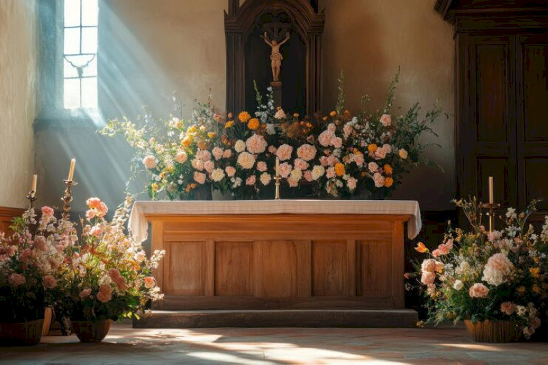 image22 Hoa được cắm sang hai bên theo phương ngang