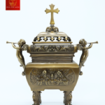 Lư Hương Đồng Vuông - Cao 60 cm