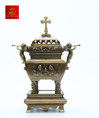 Lư Hương Đồng Vuông – Cao 60 cm