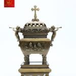 Lư Hương Đồng Vuông - Cao 60 cm