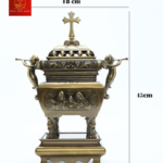 Lư Hương Đồng Vuông - Cao 45 cm