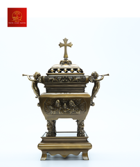 Lư Hương Đồng Vuông – Cao 45 cm