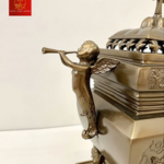 Lư Hương Đồng Vuông - Cao 26 cm