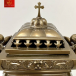 Lư Hương Đồng Vuông - Cao 26 cm