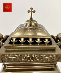 Lư Hương Đồng Vuông - Cao 26 cm