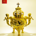 Lư Xông Trầm (mẫu tròn) Cao 22cm - Màu Gold