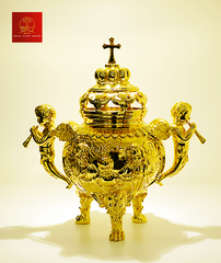 Lư Xông Trầm (mẫu tròn) Cao 22cm - Màu Gold