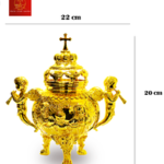 Lư Xông Trầm (mẫu tròn) Cao 22cm - Màu Gold