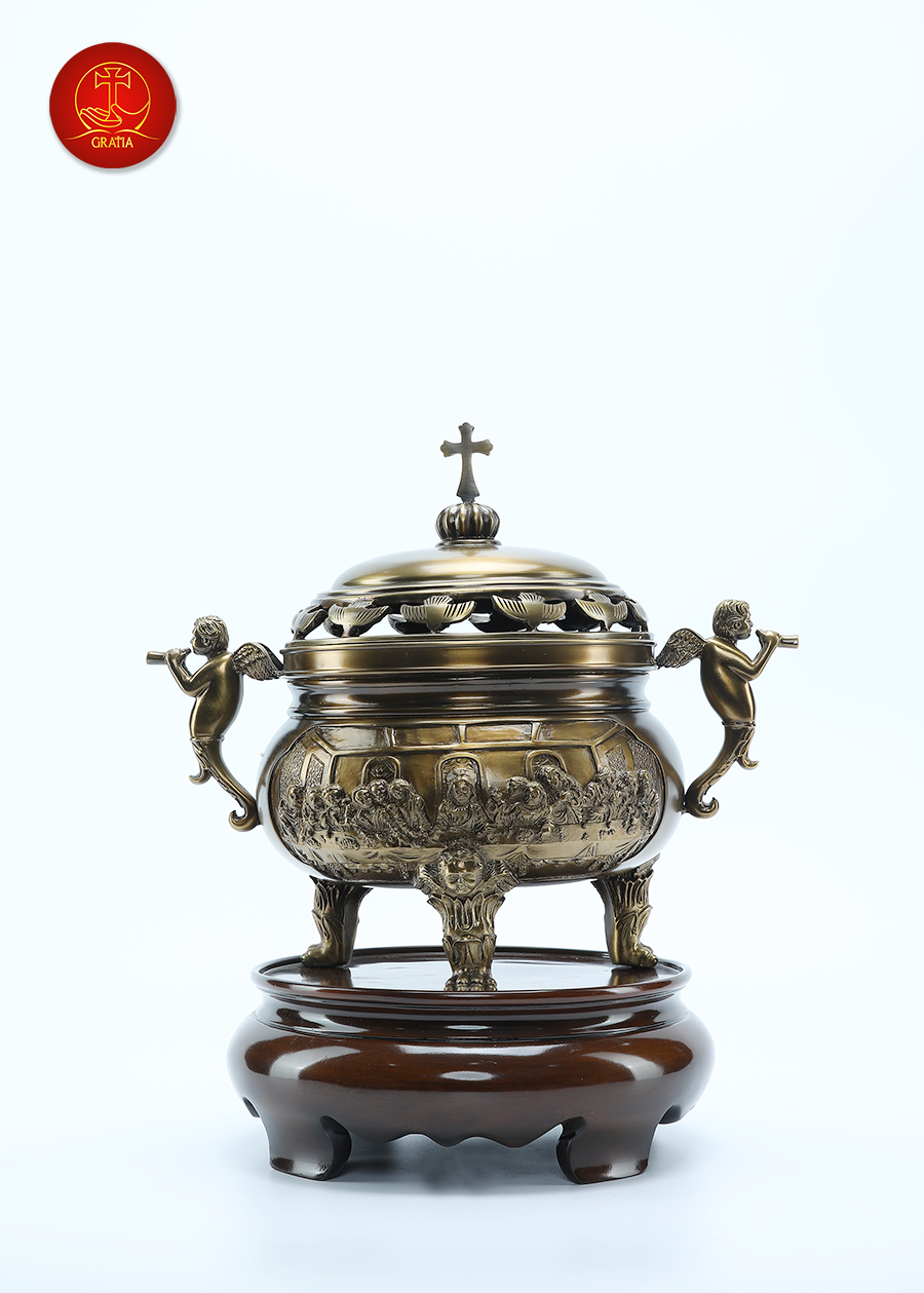 Bộ Lư Hương Cao 37cm - Màu Cổ Điển