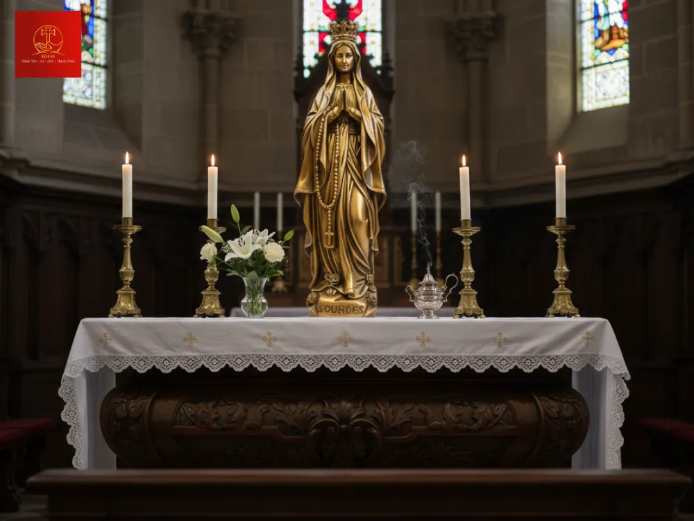 me-lo-duc-voi-doa-hong-vang-tuong-trung-dac-an-vo-nhiem_e744eee5-fb01-4992-81f0-01d323359927 Mẹ Lộ Đức với đóa hồng vàng tượng trưng đặc ân Vô Nhiễm.