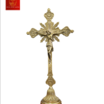 Tượng Thánh Giá Đế Tròn Tia Chớp Cao 50cm - Màu Cổ Điển