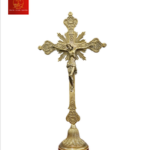 Tượng Thánh Giá Đế Tròn Tia Chớp Cao 50cm - Màu Cổ Điển