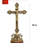 Thánh Giá Công Giáo Hoa Đào Có Đế 90 cm - Màu Cổ Điển