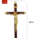 Thánh Giá Chúa Giêsu Gỗ Treo - Màu Vàng Gold