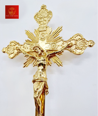 Thánh Giá Đế Tròn Tia Chớp Cao 50cm - Màu Gold