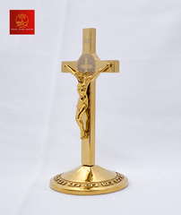 Thánh Giá Mini Có Mề Đay BENEDICT cao 12cm - Màu PVD Gold