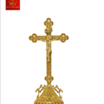 Tượng Thánh Giá Hoa Đào Có Đế Cao 42cm - Màu Gold