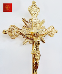 Thánh Giá Đế Tròn Tia Chớp Cao 50cm - Màu Gold