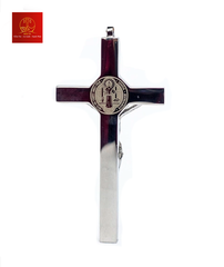 Thánh Giá Có Mề Đay BENEDICT - Không Đế (mini) - Màu Silver