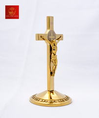 Thánh Giá Mini Có Mề Đay BENEDICT cao 12cm - Màu PVD Gold
