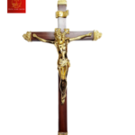 Thánh Giá Chúa Giêsu Gỗ Treo - Màu Vàng Gold