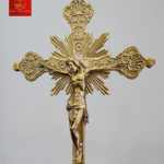 Tượng Thánh Giá Đế Tròn Tia Chớp Cao 50cm - Màu Cổ Điển