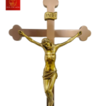 Thánh Giá Hoa Đào Bằng Inox (Có Đế)