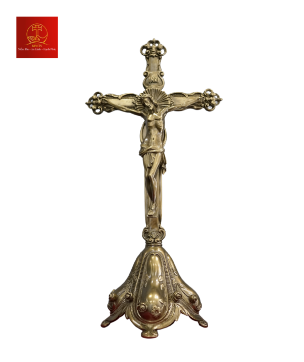 Cây Thánh Giá Hoa Hồng Đẹp Cao 32cm - Màu Cổ Điển