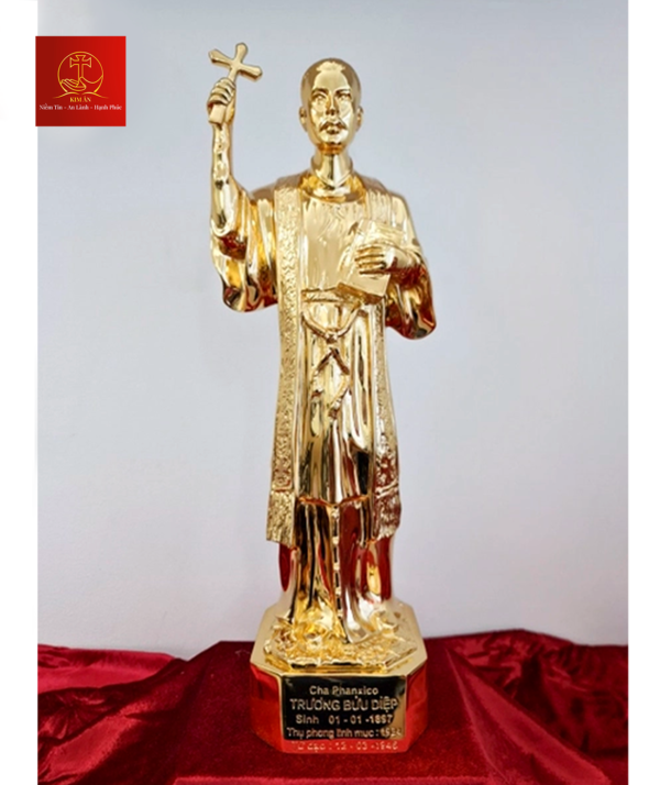 Tượng Cha Bửu Diệp cao 40cm - Màu Gold - Mạ Gold