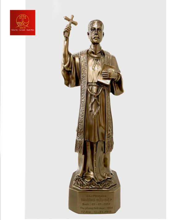 Tượng Cha Bửu Diệp cao 40cm - Màu Cổ Điển