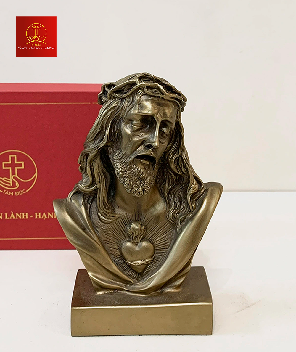 Tượng Chúa Thánh Tâm Cao 13cm – Màu Cổ Điển