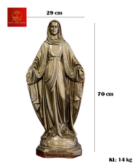 Tượng Đức Mẹ Ban Ơn Bằng Đồng - Cao 70 cm