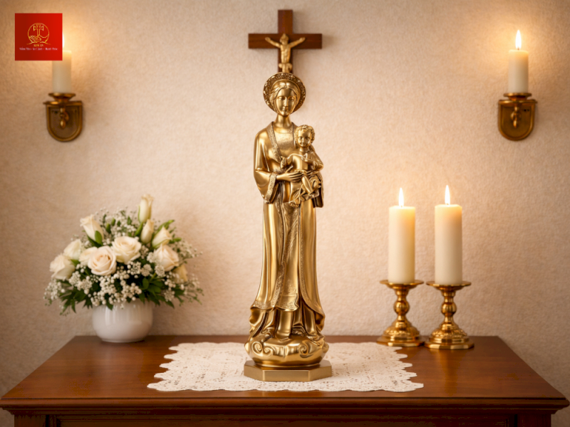 tuong-me-la-vang-cao-53cm-voi-mau-co-dien-sang-trong-va-uy-nghiem Tượng Mẹ La Vang cao 53cm với màu cổ điển sang trọng và uy nghiêm.