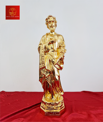 TƯỢNG THÁNH GIUSE BẰNG ĐỒNG MẠ VÀNG - CAO 40 CM