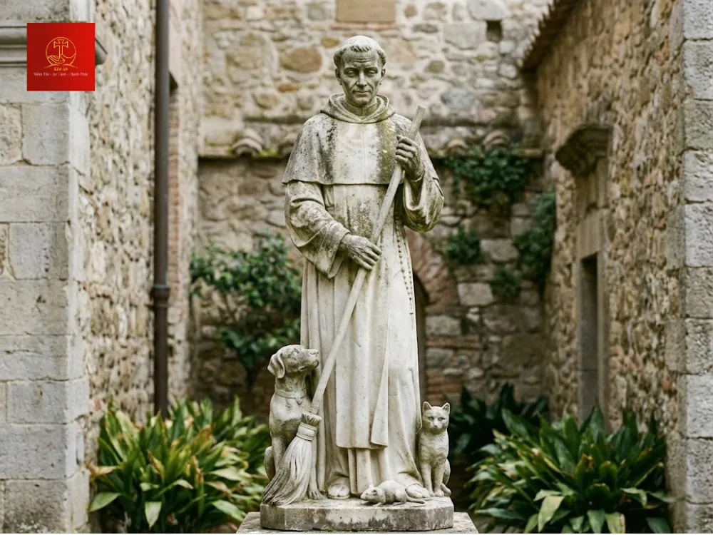 tuong-thanh-martino-bo-tri-trong-san-vuon-gia-dinh-1 Tượng thánh Martino bố trí trong sân vườn gia đình