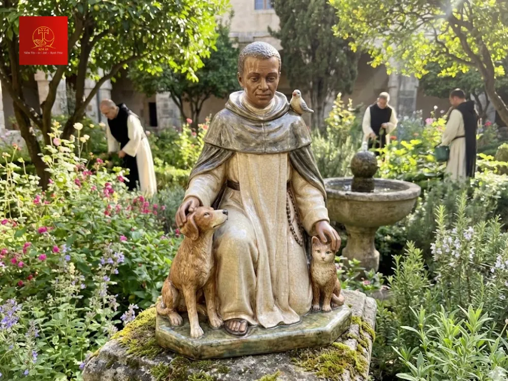 tuong-thanh-martino-quy-trong-san-vuon-gia-dinh-hoac-khuon-vien-nha-tho-1 Tượng thánh Martino quỳ trong sân vườn gia đình hoặc khuôn viên nhà thờ