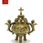 Lư Xông Trầm ( Mẫu Tròn ) Cao 13cm - Màu Cổ Điển