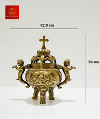 Lư Xông Trầm ( Mẫu Tròn ) Cao 13cm - Màu Cổ Điển