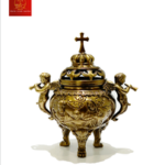 Lư Xông Trầm ( Mẫu Tròn ) Cao 19cm - Màu Cổ Điển